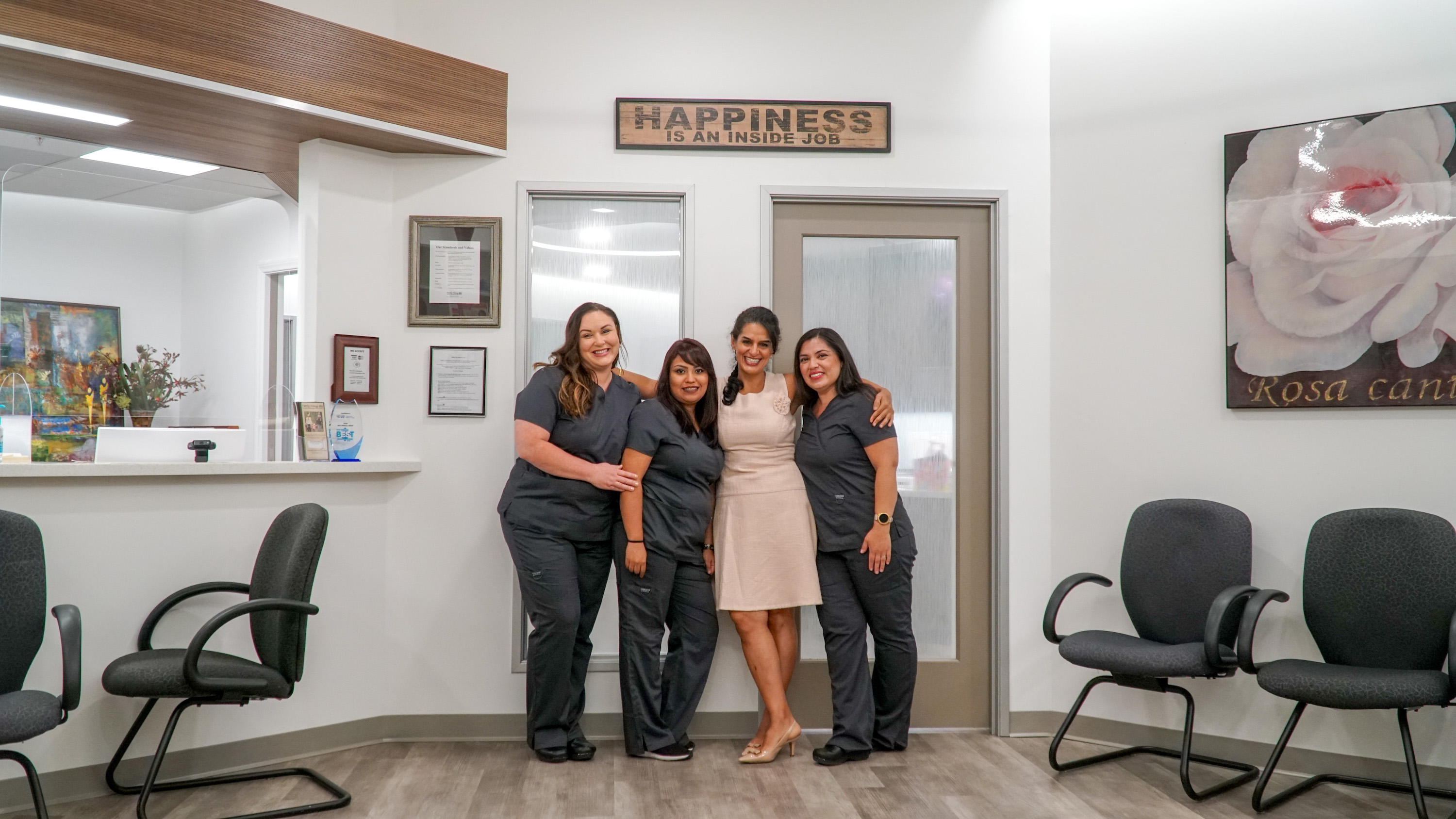 Dr. Zarei and the Family Allergy team welcoming patients in their Poway office